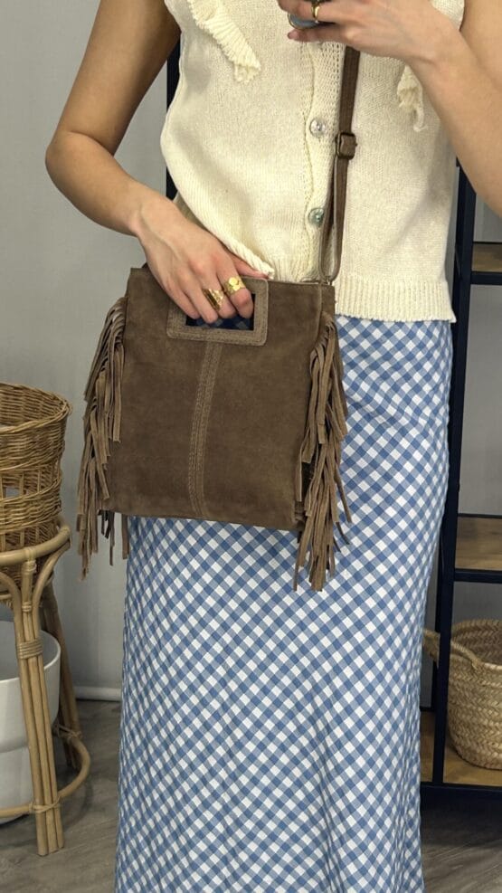Bolso Flecos marrón - Imagen 6