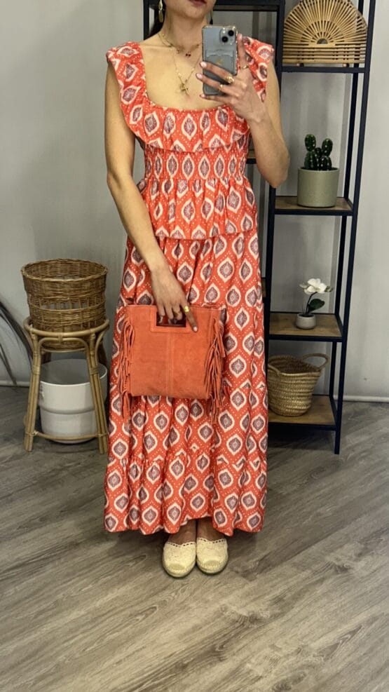 Bolso Flecos Naranja - Imagen 2