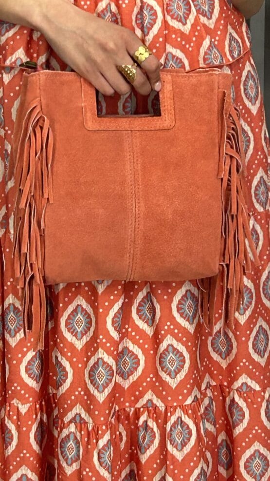 Bolso Flecos Naranja