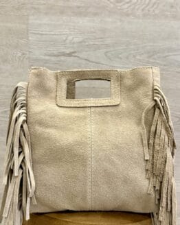 Bolso flecos beige
